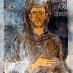 Франциск Ассизский (1182-1226). Старейшее из известных изображений Франциска, созданное еще при его жизни. Роспись монастыря Святого Бенедикта в Субиако (Италия)
