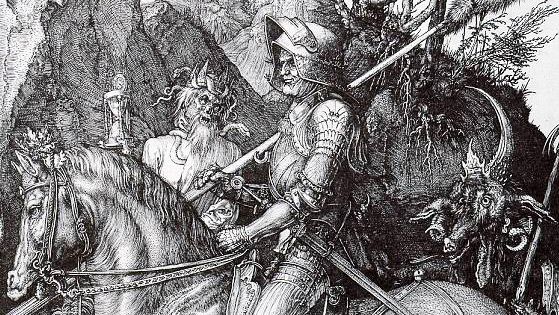 Фрагмент работы А.Дюрера "Рыцарь, Смерть и Дьявол"